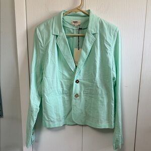 Elan Mint Green Single-Breasted Blazer